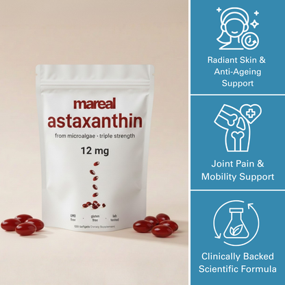 Mareal - Astaxanthin Softgels. 100% Natural Astaxanthin from MicroAlgae