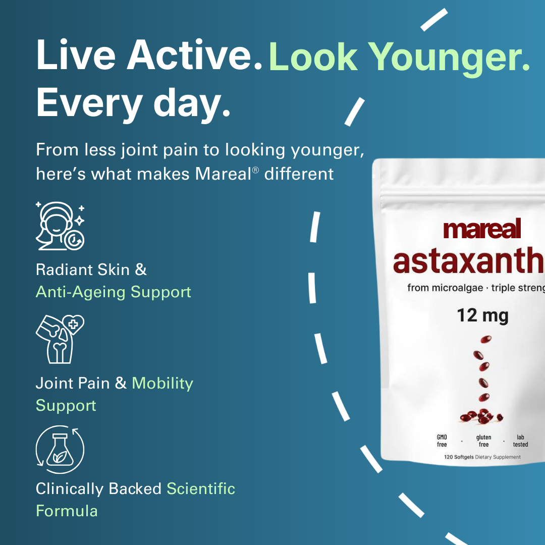 Mareal - Astaxanthin Softgels. 100% Natural Astaxanthin from MicroAlgae